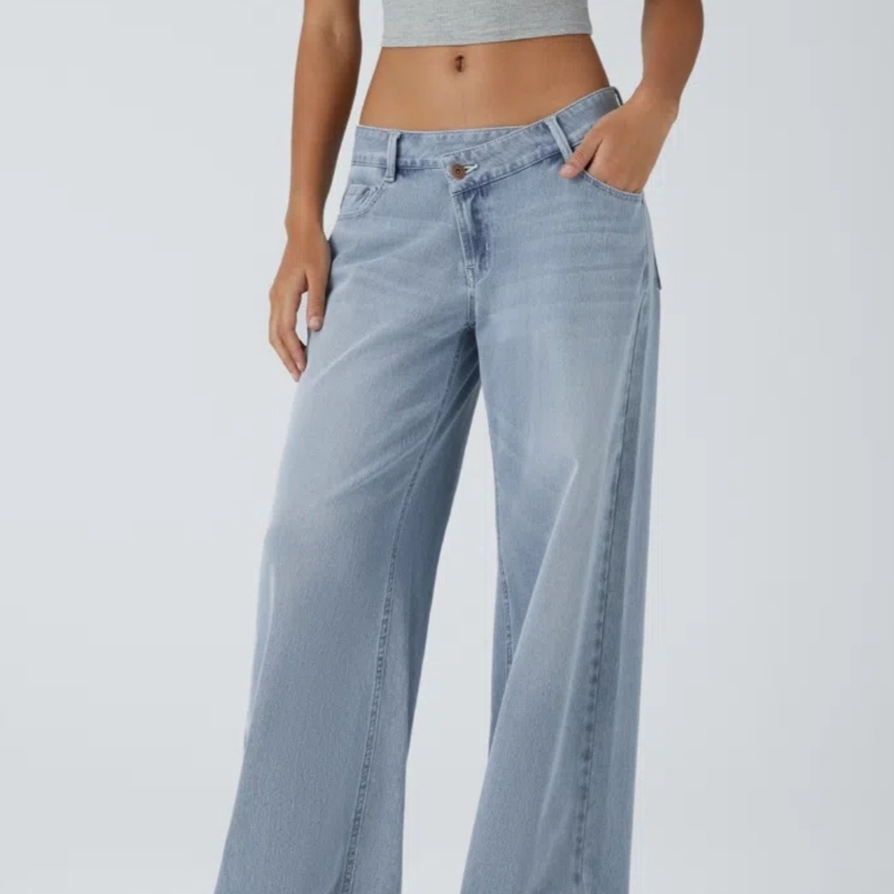 Halara Flex™ Asymmetric Wide-Leg Jeans